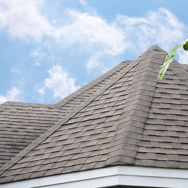 edge of Roof shingles on top of the house